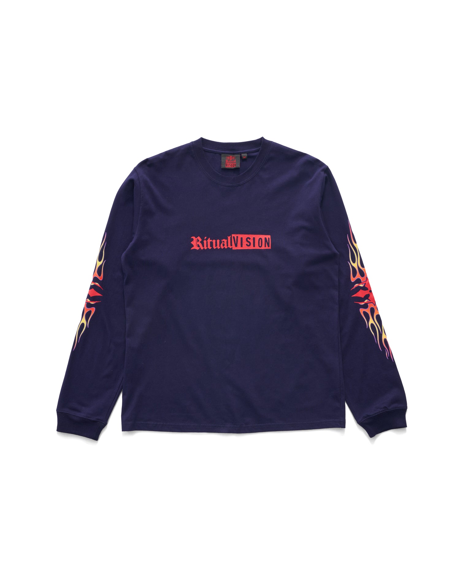FLAME LONG SLEEVE TEE - NAVY