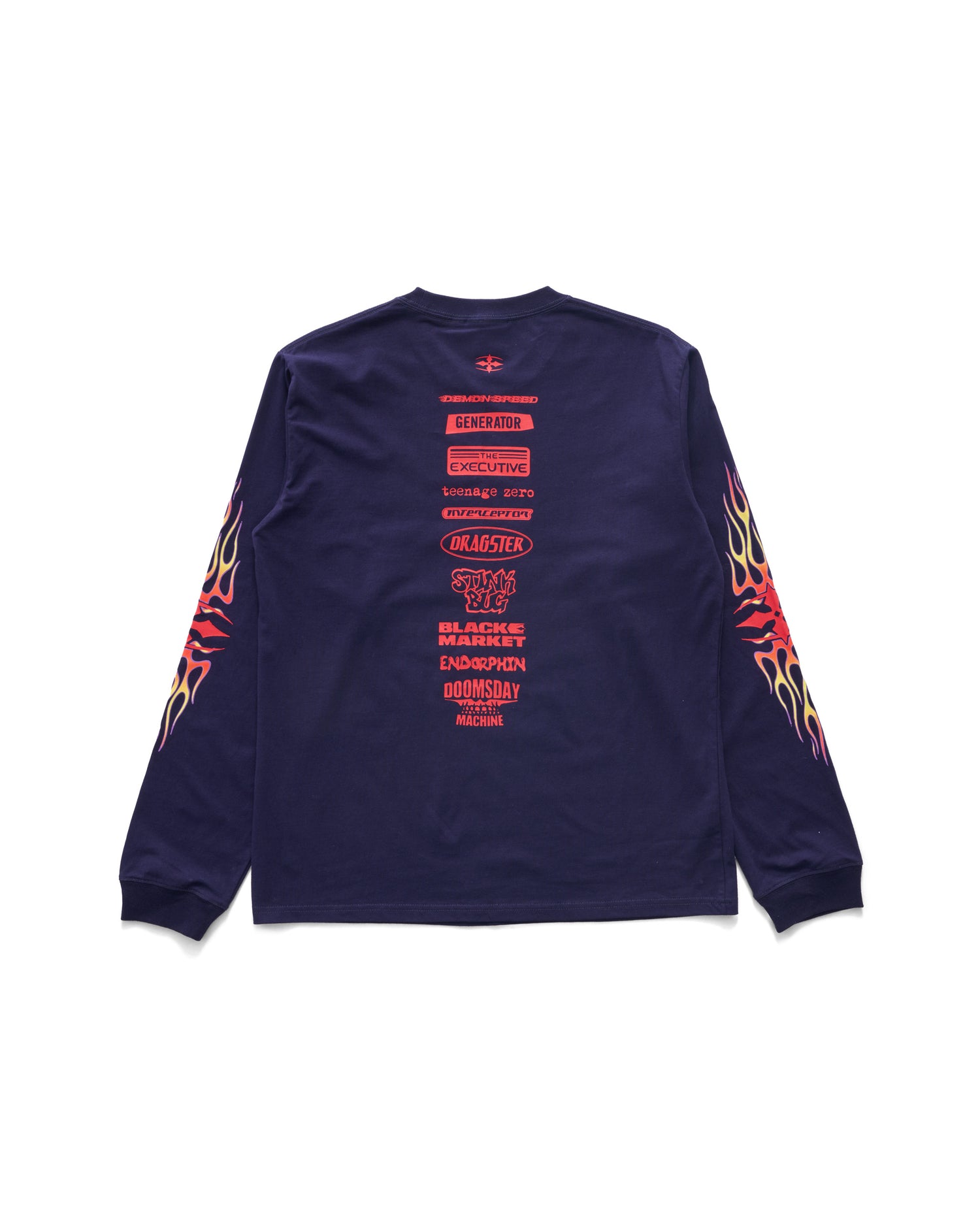 FLAME LONG SLEEVE TEE - NAVY